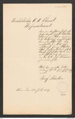 k.k. naturhistorisches Hofmuseum, Intendanzakten 1885-1896 (Hauer), Aktenzahl Z.753.a/1889, Seite 1